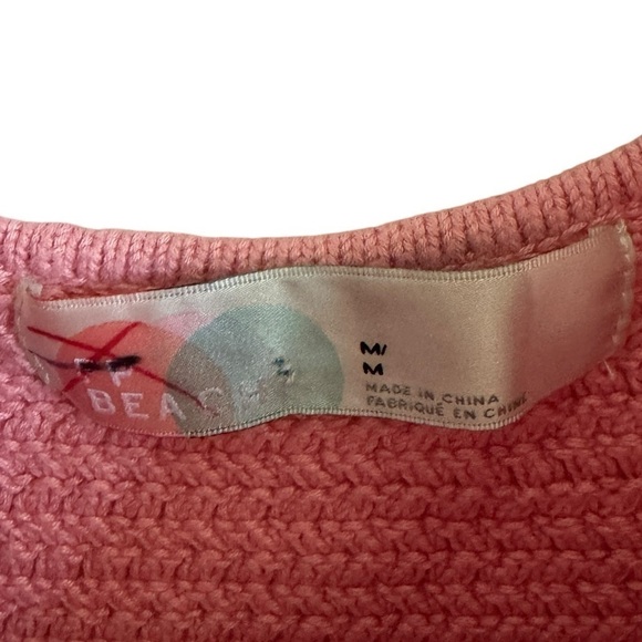 FP Beach Playing Hard To Get Cropped Pink Sweater Top, Size M - Picture 4 of 7